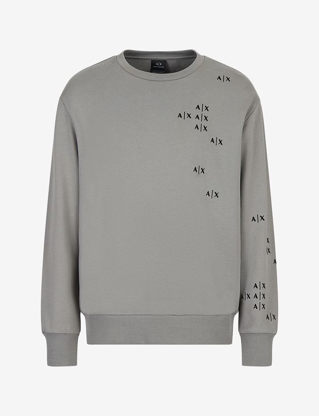 Armani Exchange Felpa Grigio Cotone