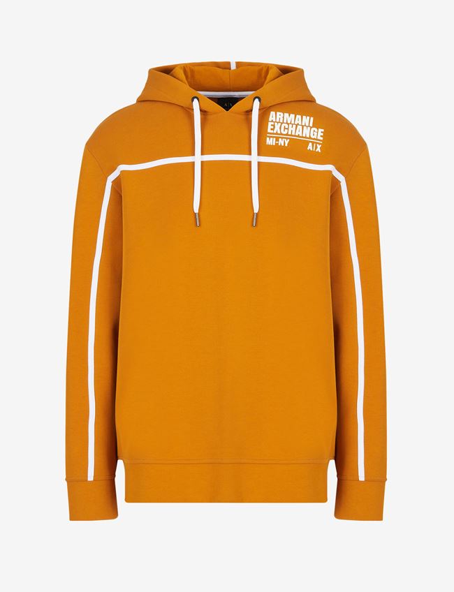 Armani Exchange Felpa Con Cappuccio Ocra Cotone, Poliestere