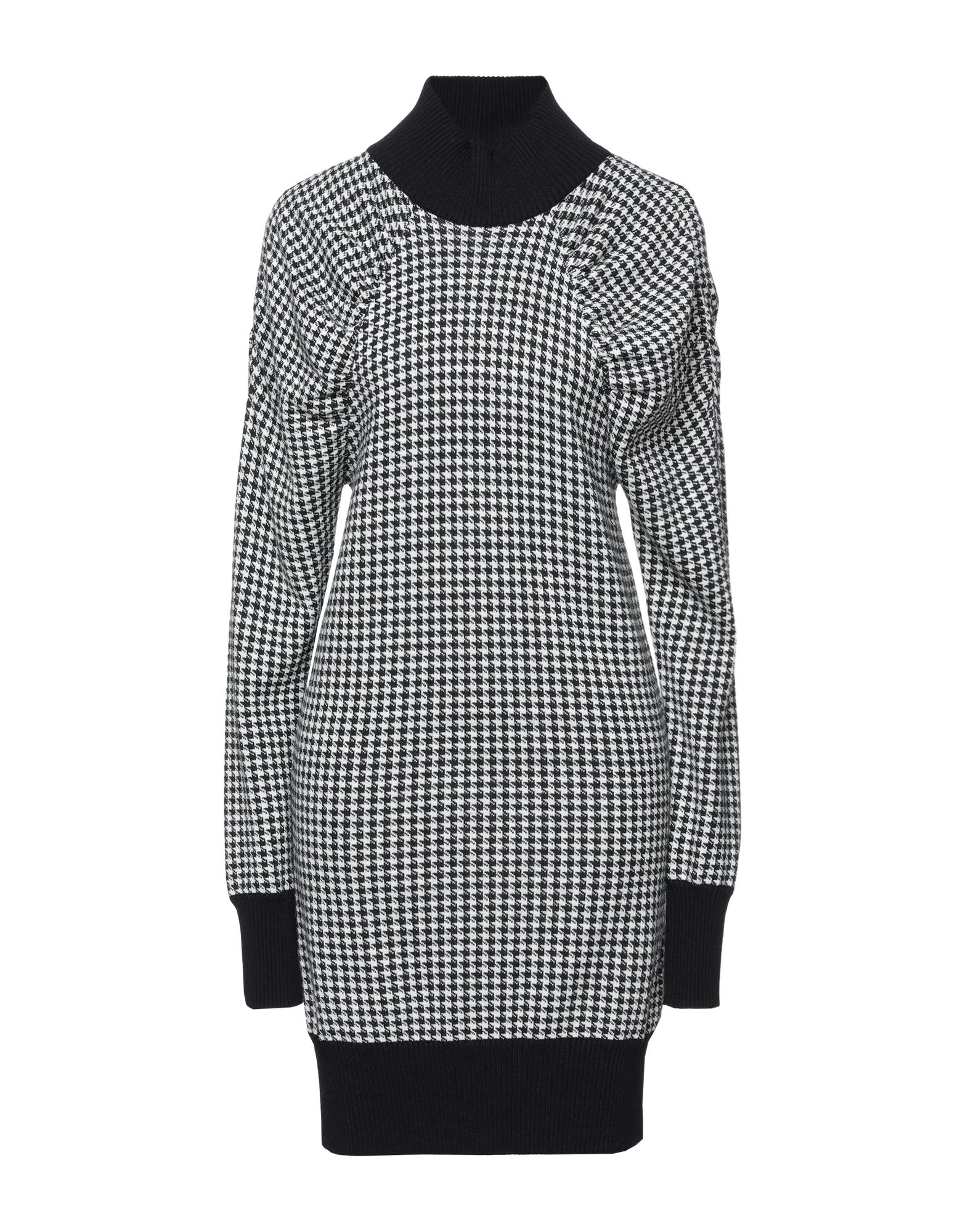 Shop Clips More Woman Mini Dress Black Size 6 Acrylic, Viscose, Wool, Polyamide