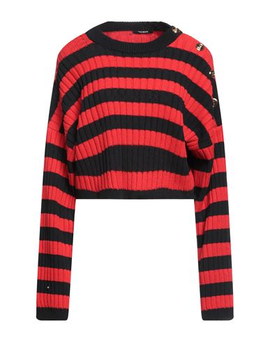 Balmain Woman Sweater Red Size 6 Wool, Virgin Wool, Polyamide