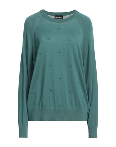 Emporio Armani Woman Sweater Green Size 6 Wool, Acrylic