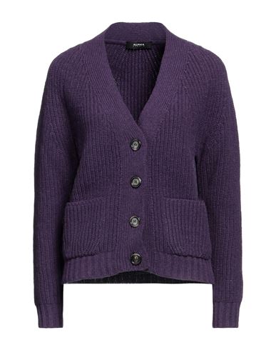 Alpha Studio Woman Cardigan Purple Size 6 Wool, Alpaca Wool, Polyamide