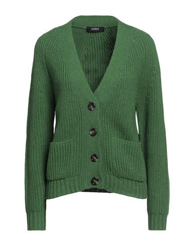 Alpha Studio Woman Cardigan Green Size 12 Wool, Alpaca Wool, Polyamide