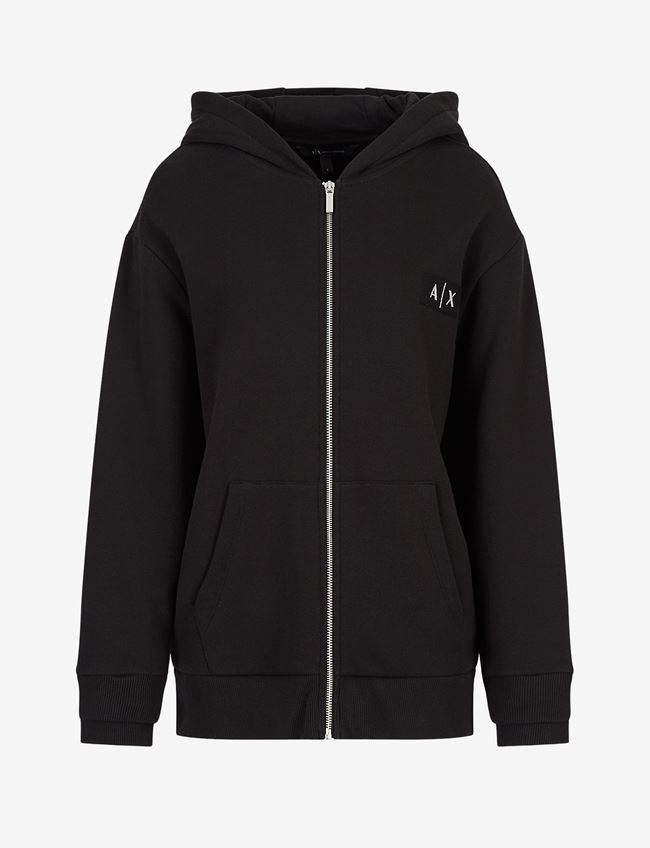 Armani Exchange Felpa Con Cappuccio Nero Cotone