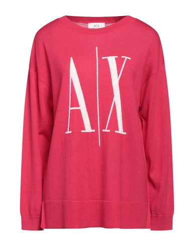 Armani Exchange Woman Sweater Garnet Size M Virgin Wool, Wool, Polyamide In Pink