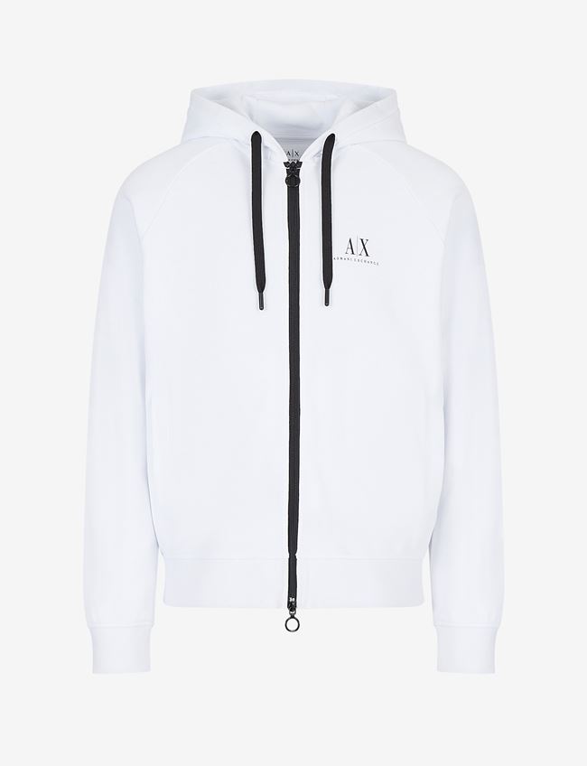 Armani Exchange Felpa Con Cappuccio Bianco Cotone