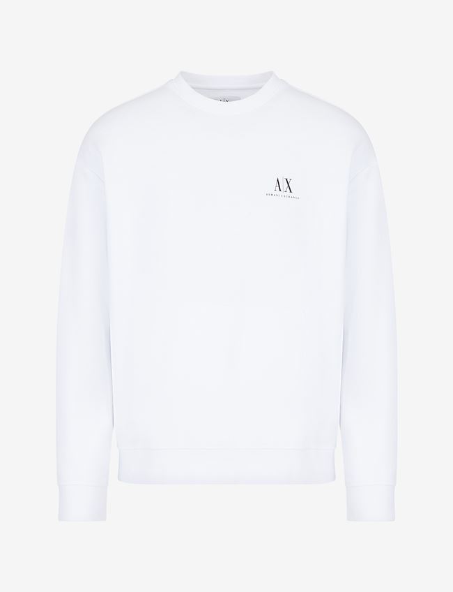 Armani Exchange Felpa Bianco Cotone