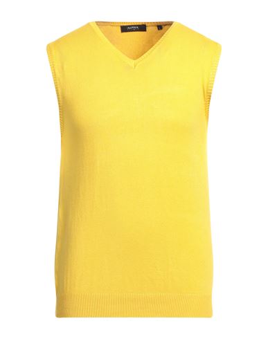 Shop Alpha Studio Man Sweater Ocher Size L Viscose, Polyamide In Yellow