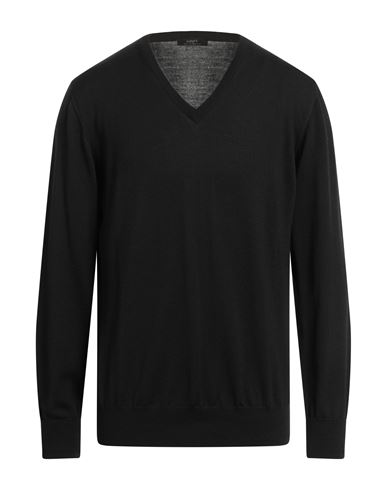 Alpha Studio Man Sweater Black Size 42 Merino Wool, Lambskin
