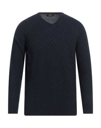 Alpha Studio Man Sweater Navy Blue Size M Viscose, Nylon, Wool, Cashmere, Polyester