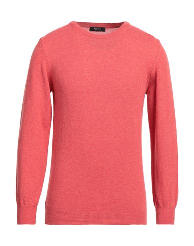 Alpha Studio Man Sweater Coral Size Xl Viscose, Nylon, Wool, Cashmere In Red