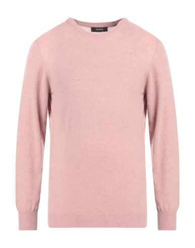 Alpha Studio Man Sweater Pastel Pink Size L Viscose, Nylon, Wool, Cashmere