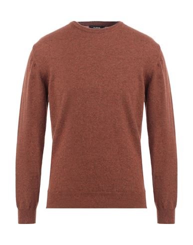 Alpha Studio Man Sweater Rust Size L Viscose, Nylon, Wool, Cashmere In Red