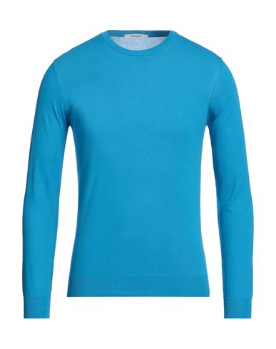 Kangra Man Sweater Azure Size 36 Cotton In Blue