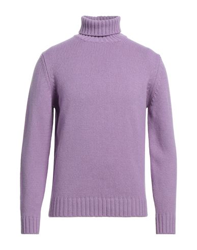 Filippo De Laurentiis Man Turtleneck Lilac Size 42 Cashmere, Merino Wool In Purple