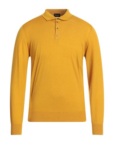 Drumohr Man Sweater Ocher Size 42 Cashmere In Yellow