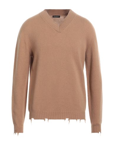 Arovescio Man Sweater Camel Size 38 Wool, Cashmere In Beige