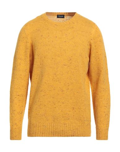 Drumohr Man Sweater Ocher Size 44 Lambswool