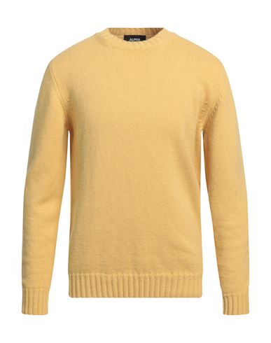Alpha Studio Man Sweater Yellow Size 40 Cashmere