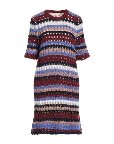 Marni Woman Mini Dress Brick Red Size 2 Synthetic Fibers, Wool, Alpaca Wool, Cotton, Mohair Wool In Multi