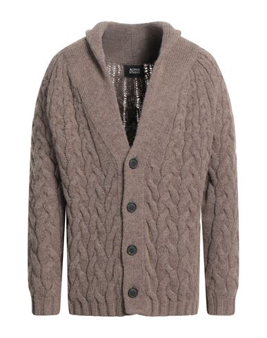 Alpha Studio Man Cardigan Light Brown Size 38 Acrylic, Baby Alpaca Wool, Wool In Beige