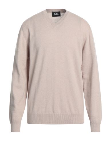 Alpha Studio Man Sweater Beige Size 48 Geelong Wool