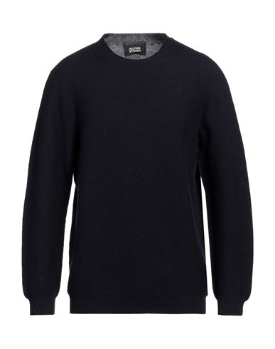 Alpha Studio Man Sweater Navy Blue Size 46 Wool, Cashmere