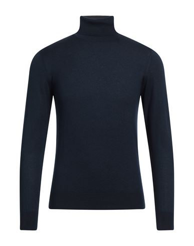 Diktat Man Turtleneck Midnight Blue Size M Silk, Cashmere In Blue