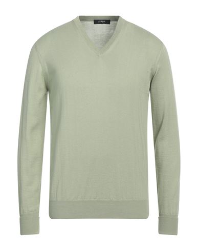 Alpha Studio Man Sweater Light Green Size 38 Wool, Cotton