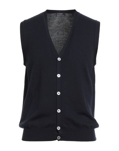 Barba Napoli Man Cardigan Navy Size 38 Virgin Wool In Black