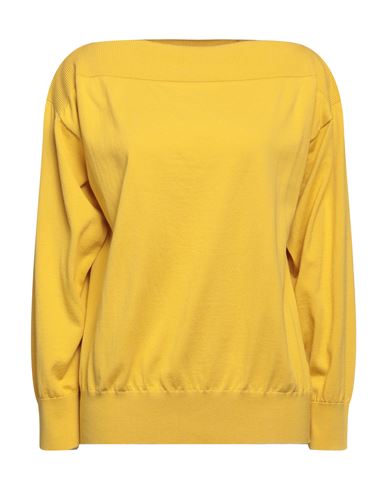 Alpha Studio Woman Sweater Yellow Size 12 Cotton