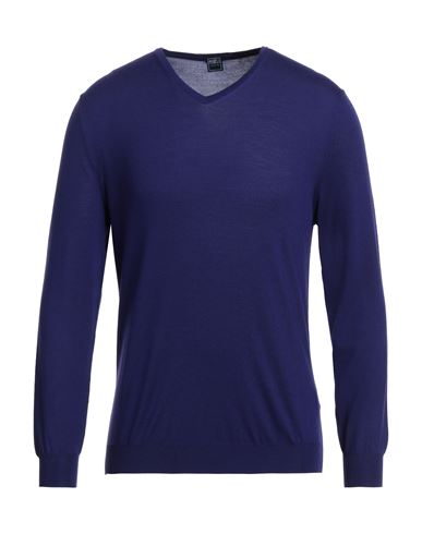 Fedeli Man Sweater Dark Purple Size 40 Merino Wool