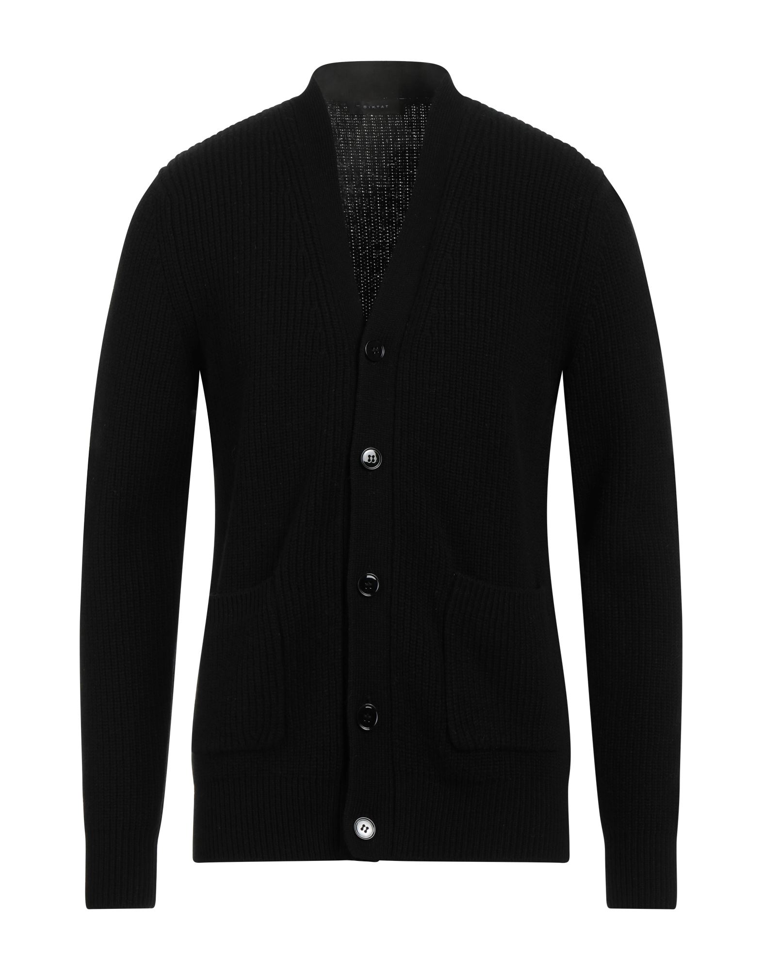 Shop Diktat Man Cardigan Black Size Xxl Merino Wool