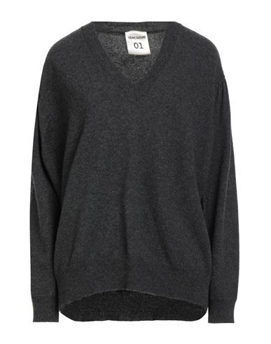 Semicouture Woman Sweater Charcoal Size M Virgin Wool, Cashmere In Black