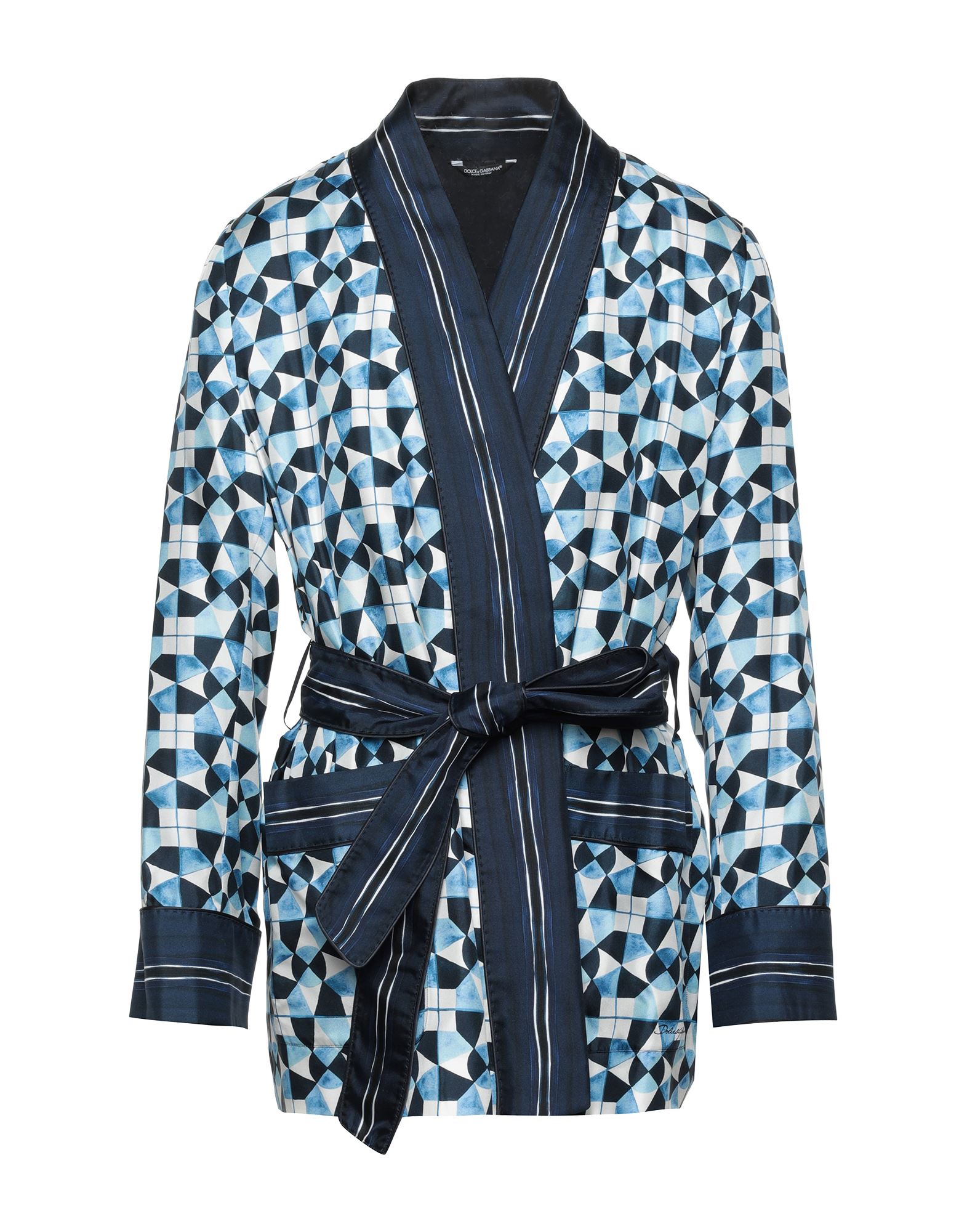 Dolce & Gabbana Man Blazer Midnight Blue Size 48 Silk In Blue