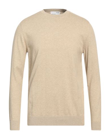 Selected Homme Man Sweater Beige Size M Pima Cotton