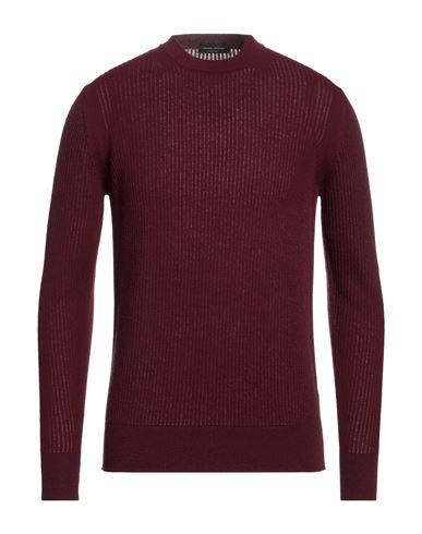 Roberto Collina Man Sweater Burgundy Size 38 Merino Wool, Cashmere In Red