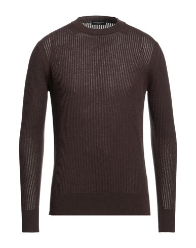 Roberto Collina Man Sweater Dark Brown Size 38 Merino Wool, Cashmere In Brown