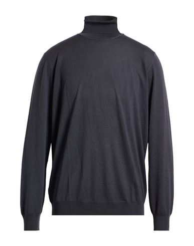 Drumohr Modern Man Turtleneck Lead Size 46 Super 140s Wool In Gray