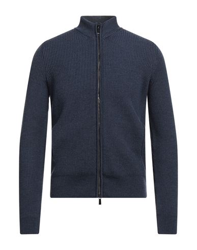 Moorer Man Cardigan Blue Size 44 Virgin Wool In Blue