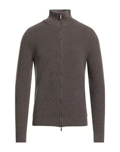Gentryportofino Man Cardigan Khaki Size 46 Virgin Wool, Cashmere In Gray