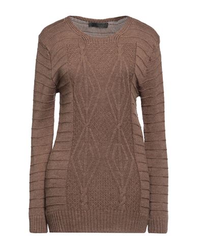 Exte Woman Sweater Light Brown Size Onesize Acrylic, Wool In Beige