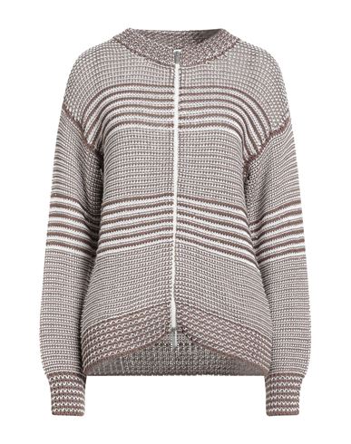 Peserico Woman Cardigan Brown Size 6 Cotton, Polyester