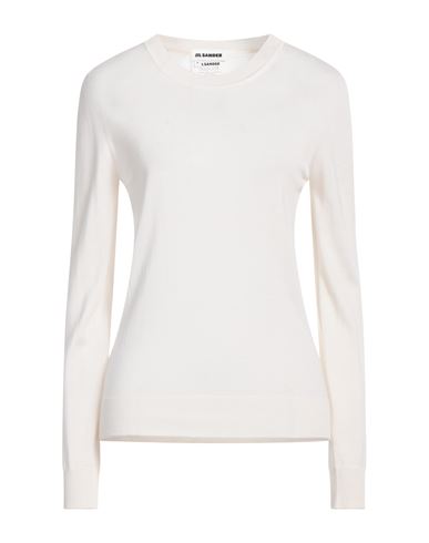 Jil Sander Woman Sweater Cream Size 6 Cashmere, Silk In White
