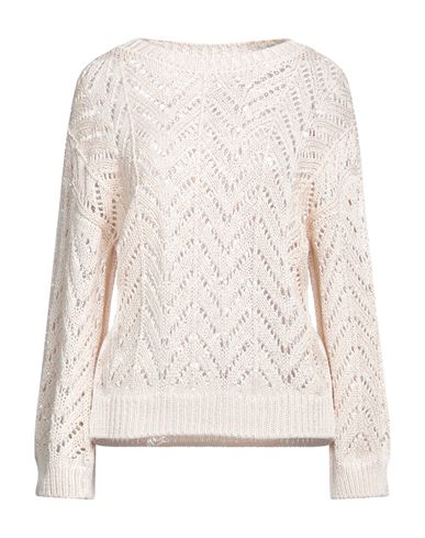 Peserico Woman Sweater Sand Size 6 Cotton, Polyester In Beige