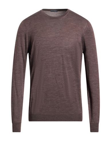 Drumohr Modern Man Sweater Light Brown Size 46 Super 140s Wool In Burgundy