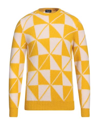 Drumohr Man Sweater Yellow Size 40 Lambswool