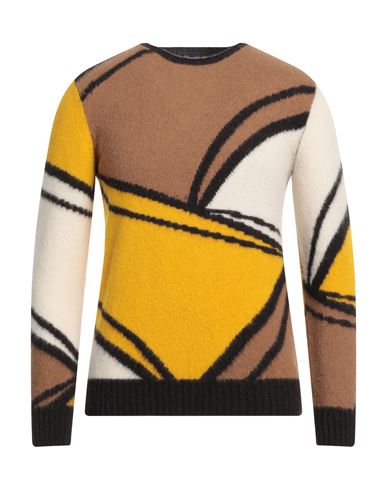 Drumohr Man Sweater Yellow Size 42 Lambswool