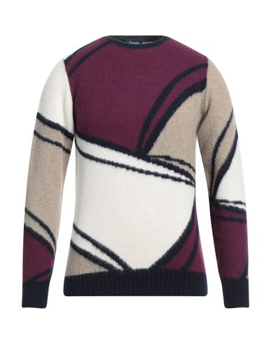 Drumohr Man Sweater Deep Purple Size 44 Lambswool
