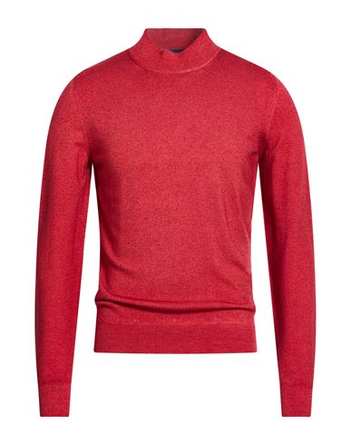 Drumohr Man Turtleneck Brick Size 42 Merino Wool In Red
